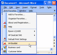 Print Favorites for Word screenshot